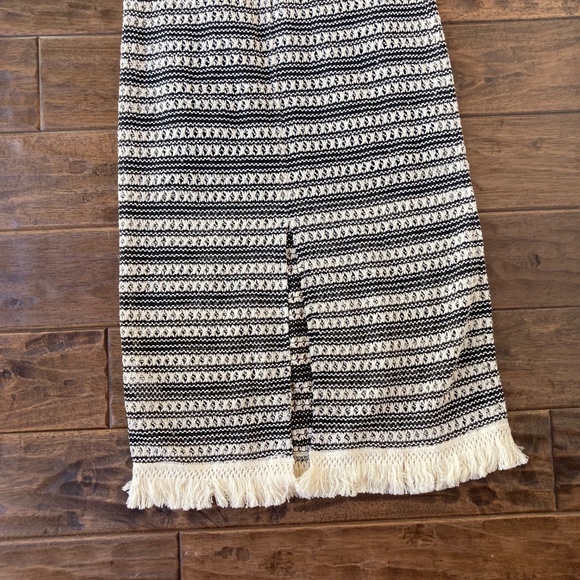 J. Crew Collection Crochet Midi Dress in Stripe Womens S Ivory Black Resortwear - Picture 9 of 16